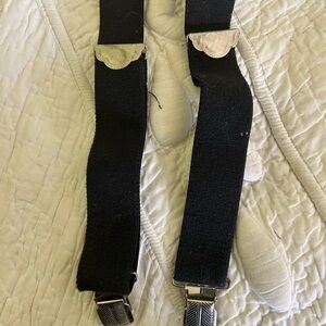 Rugged elastic suspenders. Metal clips. Adjustable.